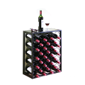 Hot Selling Cross 32 Bottle Glass Top Metal Modular  Wine Rack